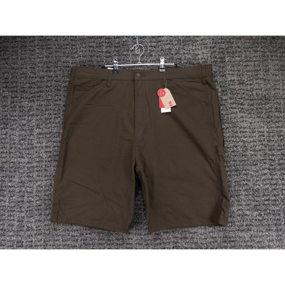 Levis Carpenter Shorts Mens 42 Inseam 10 Brown Loose Stretch Canvas Workwear NWT